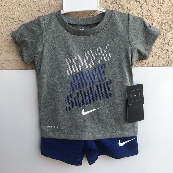 NIKE BABY BOYS 2-PC SHORT SET SZ 12 MONTHS